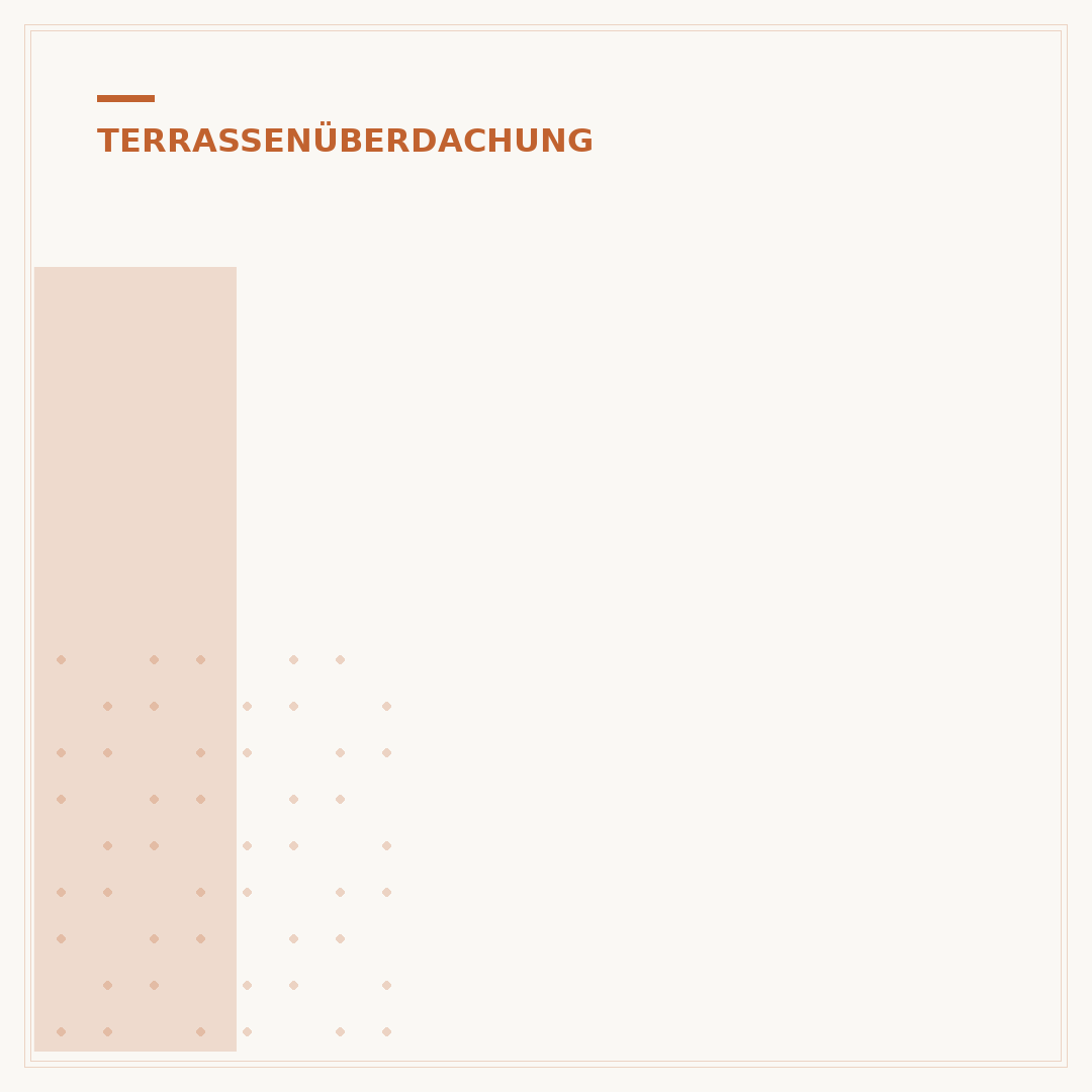 Innenliegender Sonnenschutz für Terrassenüberdachung