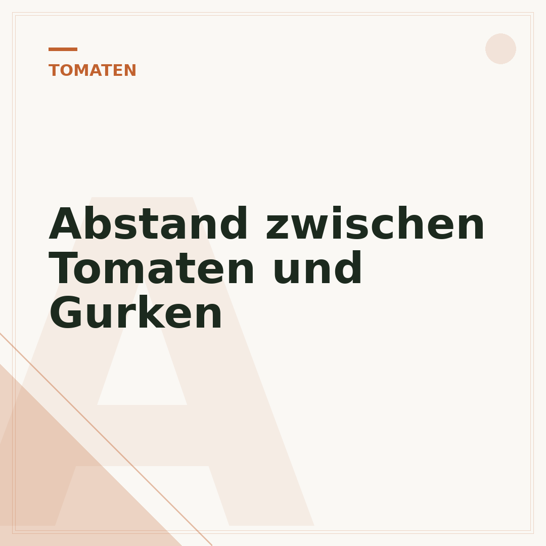 Abstand zwischen Tomaten und Gurken