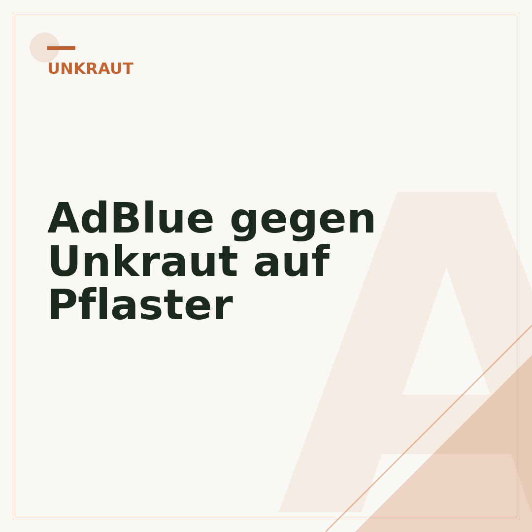 AdBlue gegen Unkraut auf Pflaster