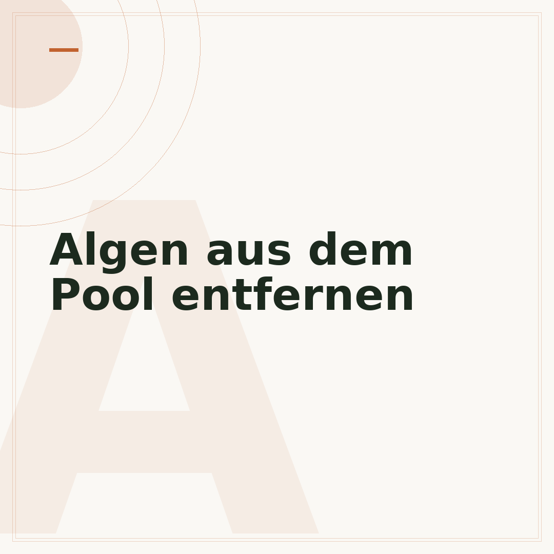Algen aus dem Pool entfernen