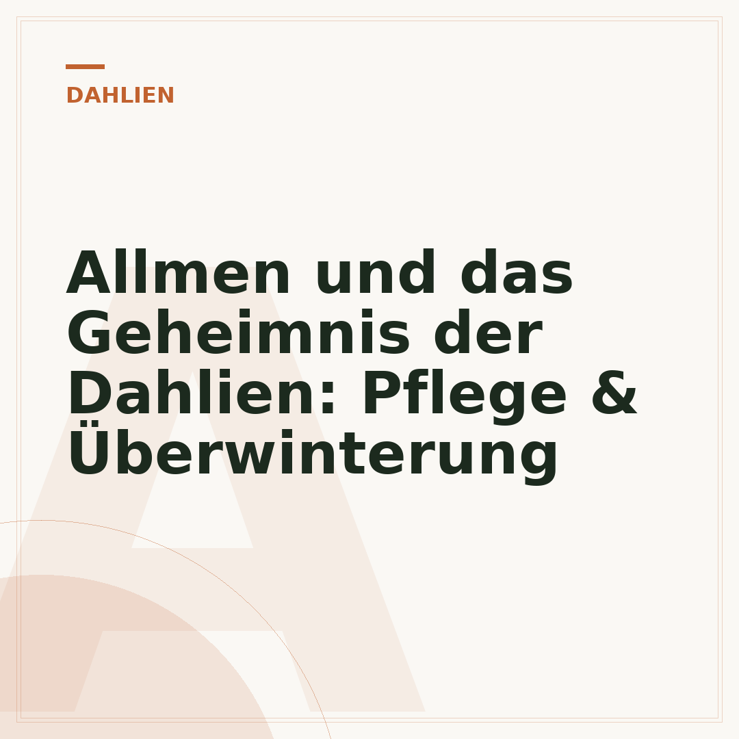 Allmen und das Geheimnis der Dahlien: Pflege & Überwinterung