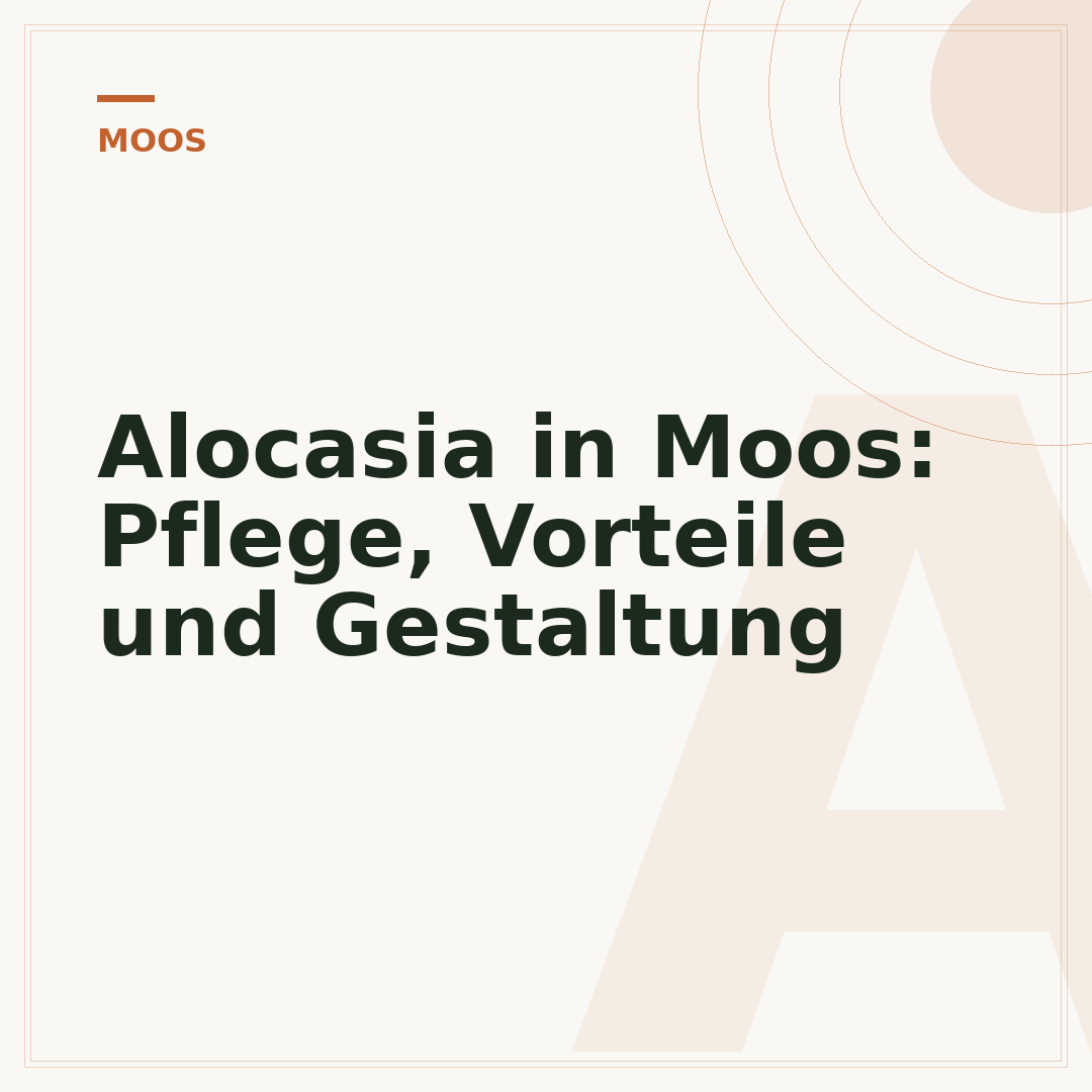 Alocasia in Moos: Pflege, Vorteile und Gestaltung