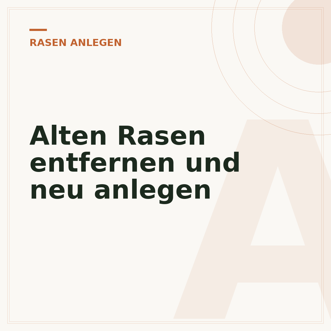 Alten Rasen entfernen und neu anlegen