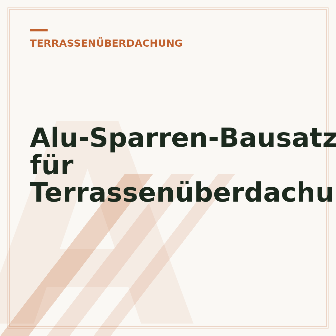 Alu-Sparren-Bausatz für Terrassenüberdachung