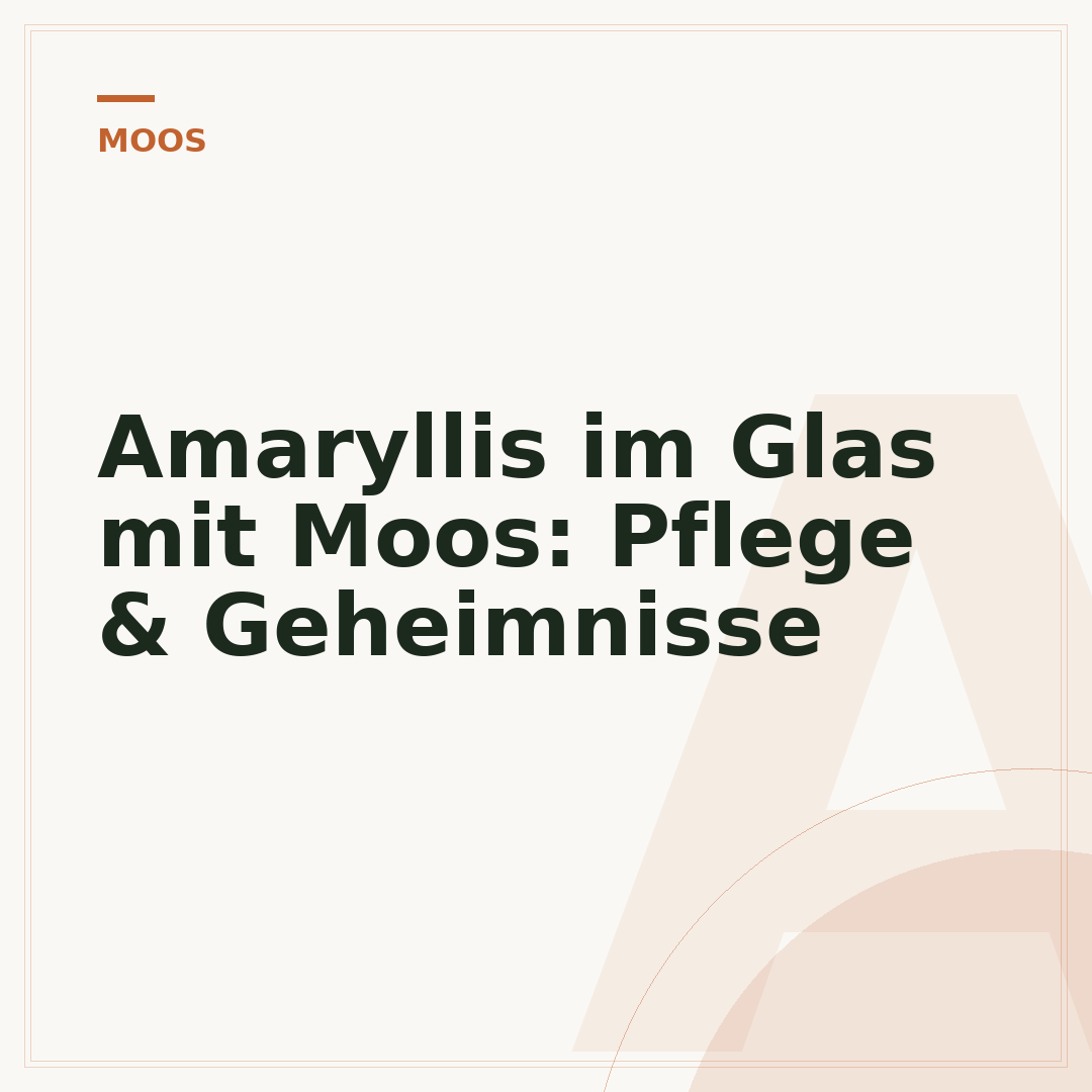 Amaryllis im Glas mit Moos: Pflege & Geheimnisse