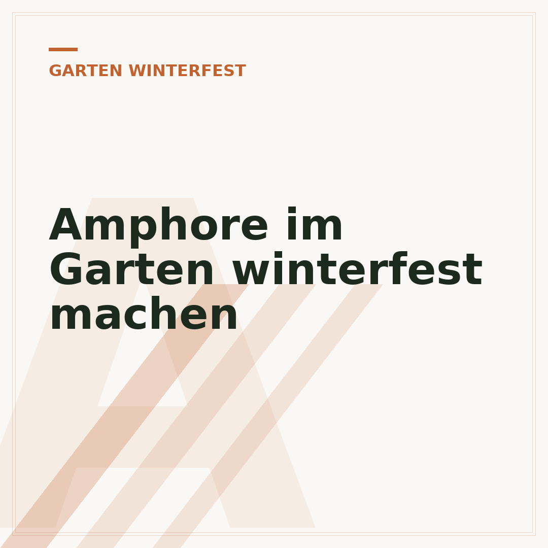 Amphore im Garten winterfest machen