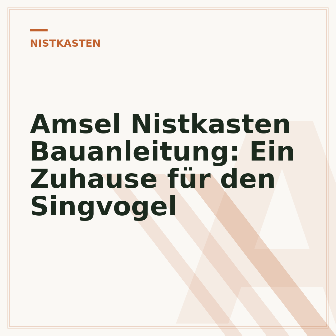 Amsel Nistkasten Bauanleitung: Ein Zuhause für den Singvogel