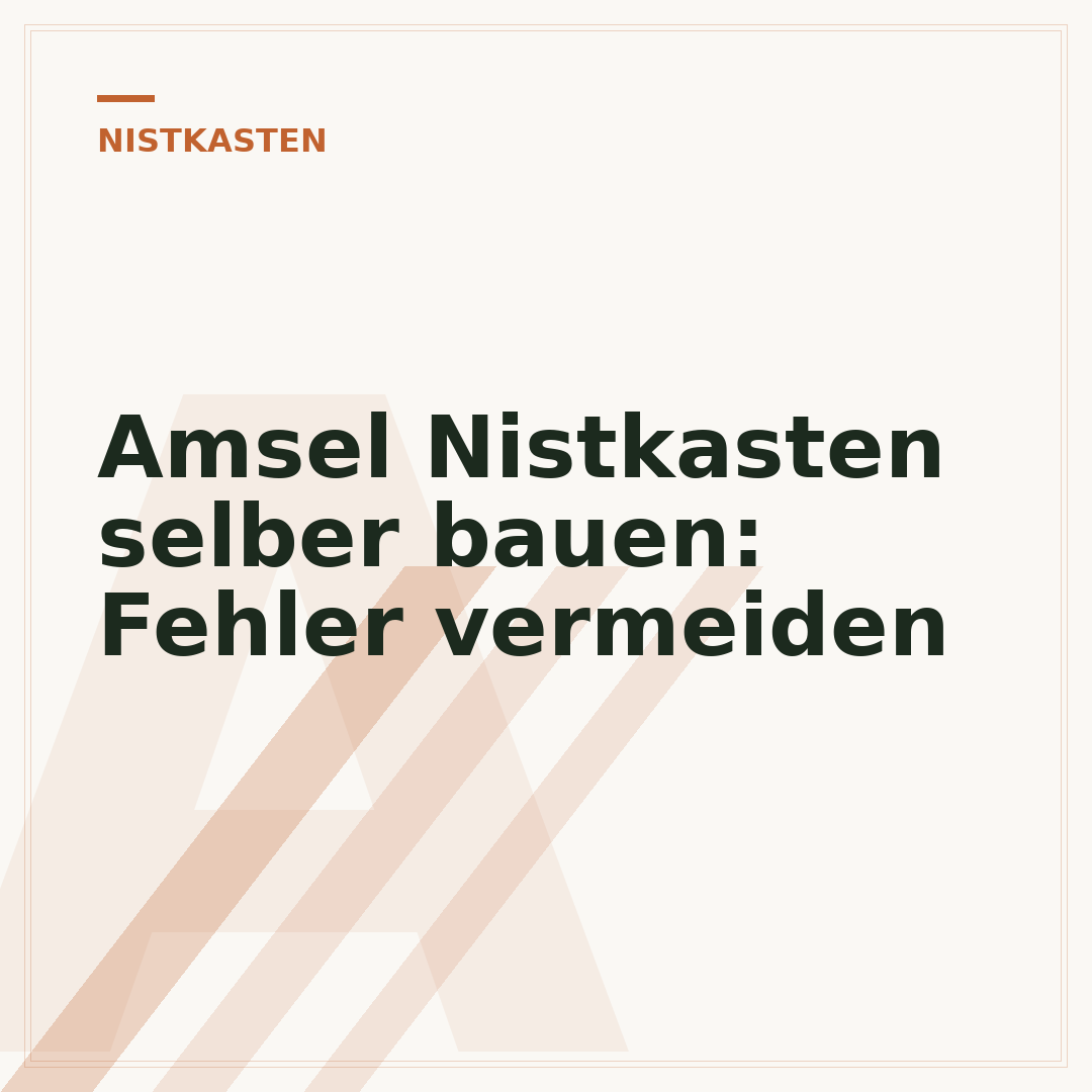 Amsel Nistkasten selber bauen: Fehler vermeiden