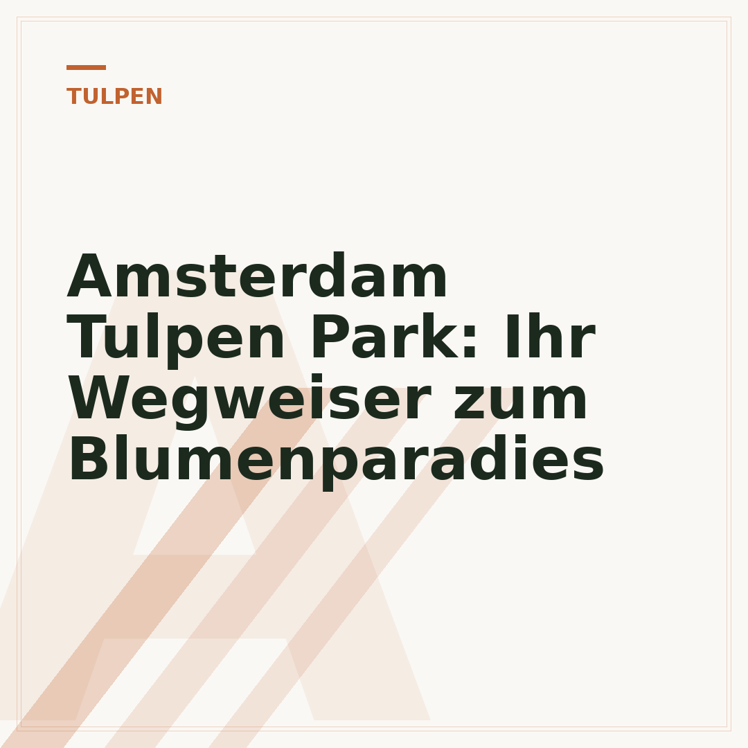 Amsterdam Tulpen Park: Ihr Wegweiser zum Blumenparadies