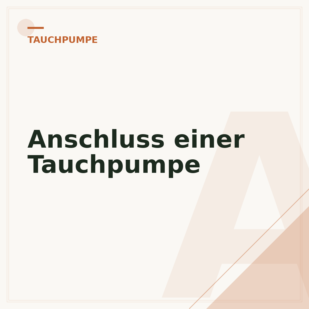 Anschluss einer Tauchpumpe