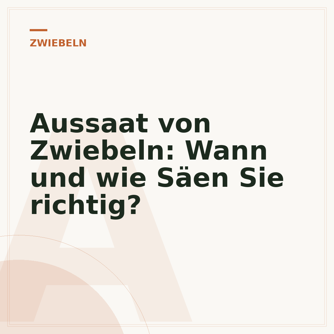 Aussaat von Zwiebeln: Wann und wie Säen Sie richtig?
