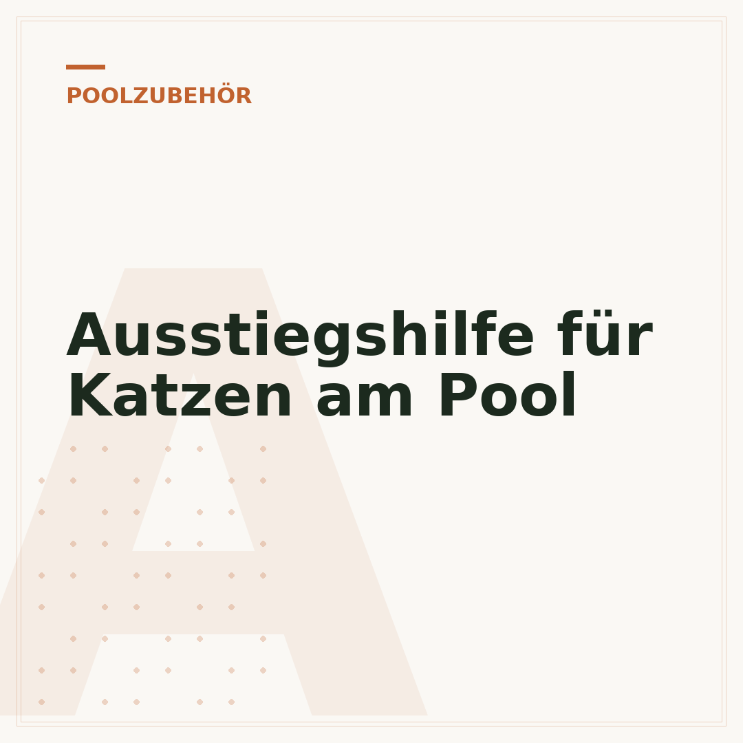 Ausstiegshilfe für Katzen am Pool