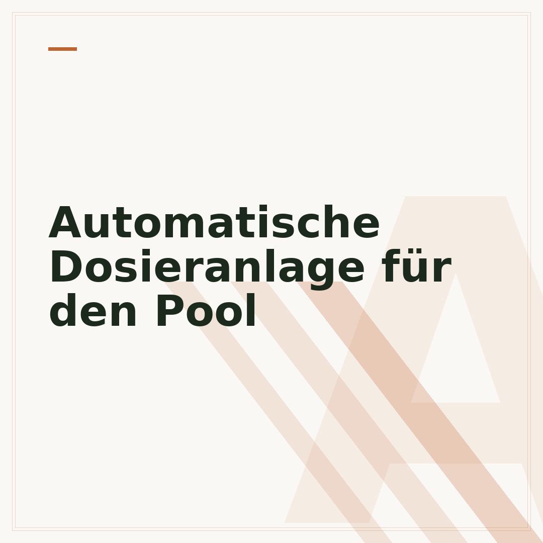Automatische Dosieranlage für den Pool
