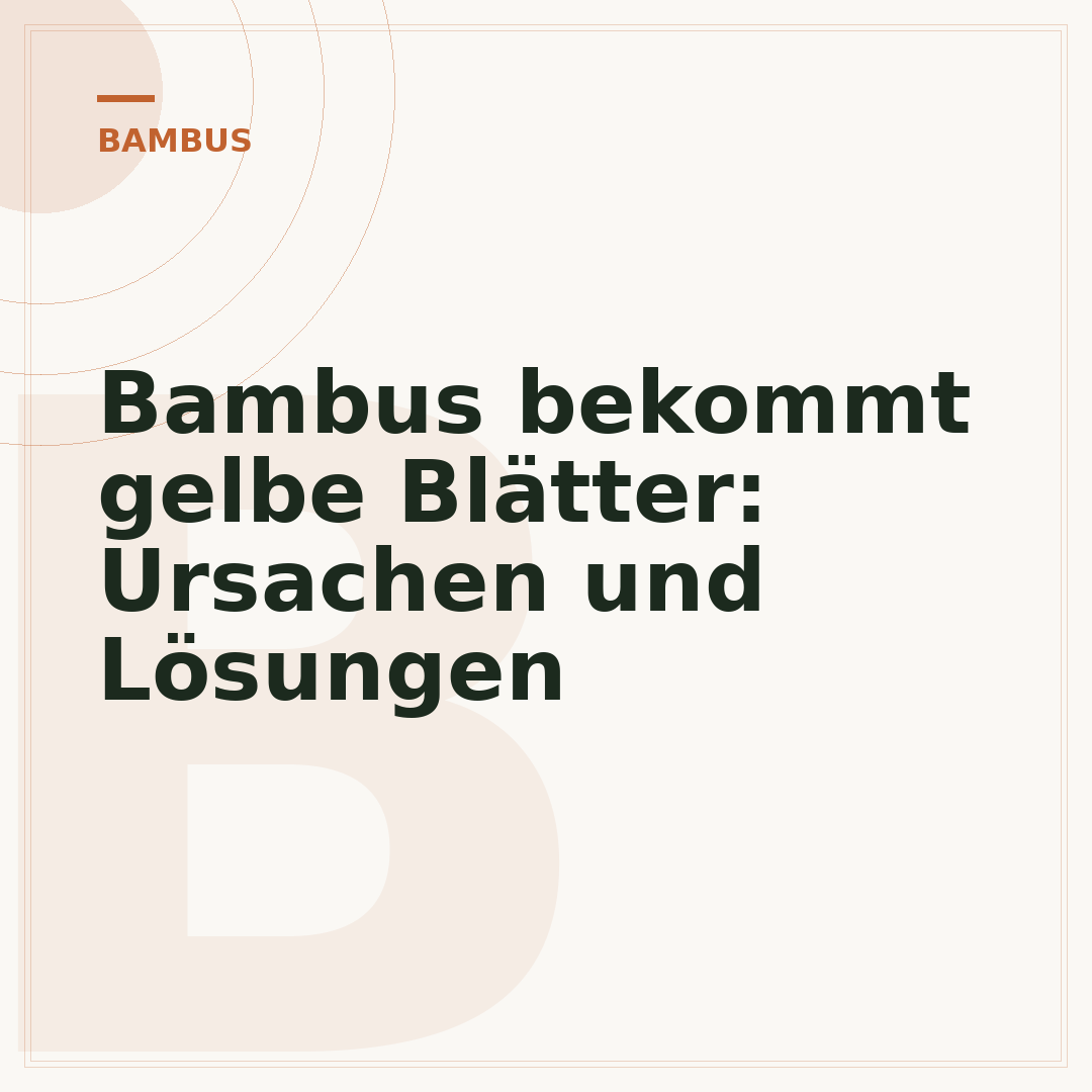 Bambus bekommt gelbe Blätter: Ursachen und Lösungen