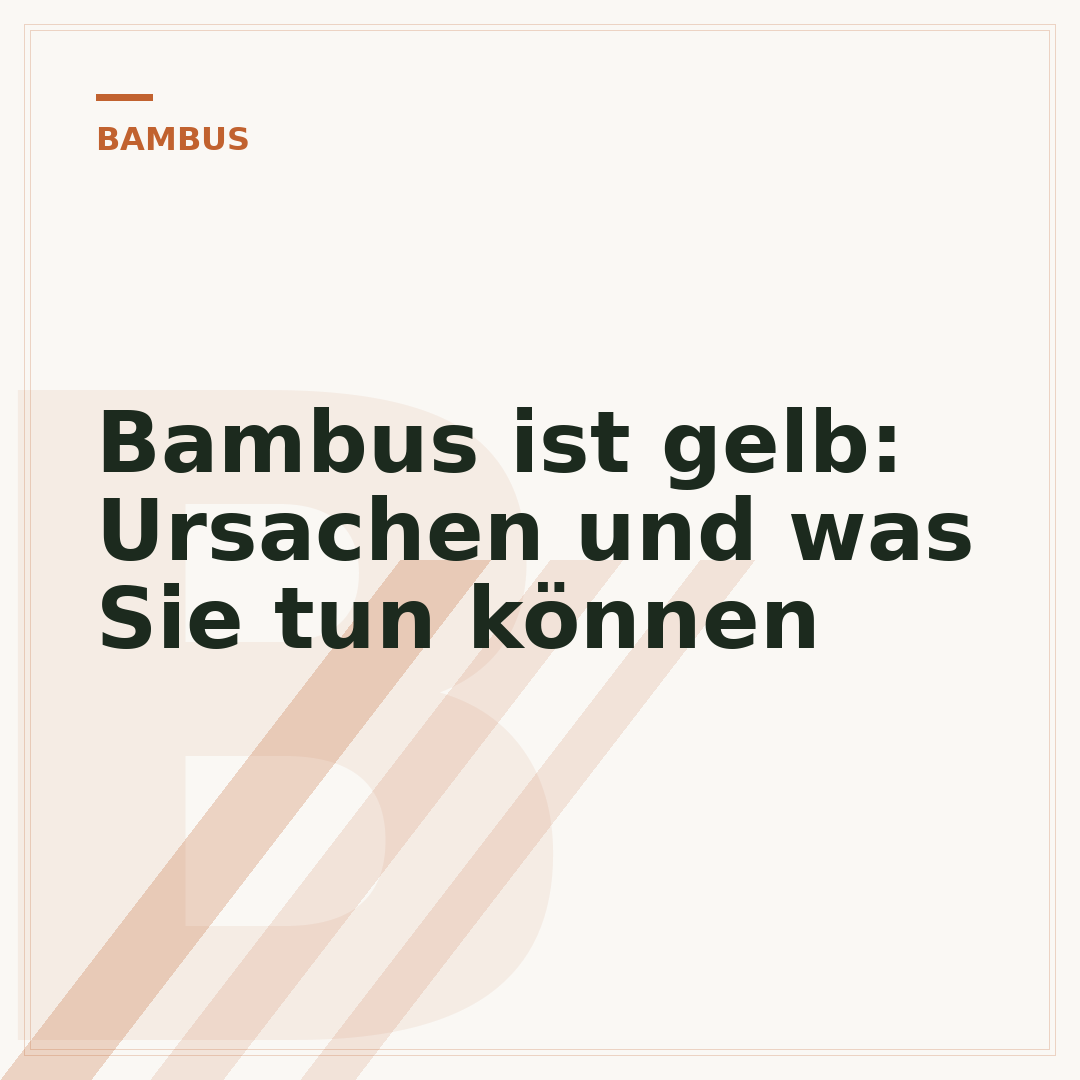 Bambus ist gelb: Ursachen und was Sie tun können