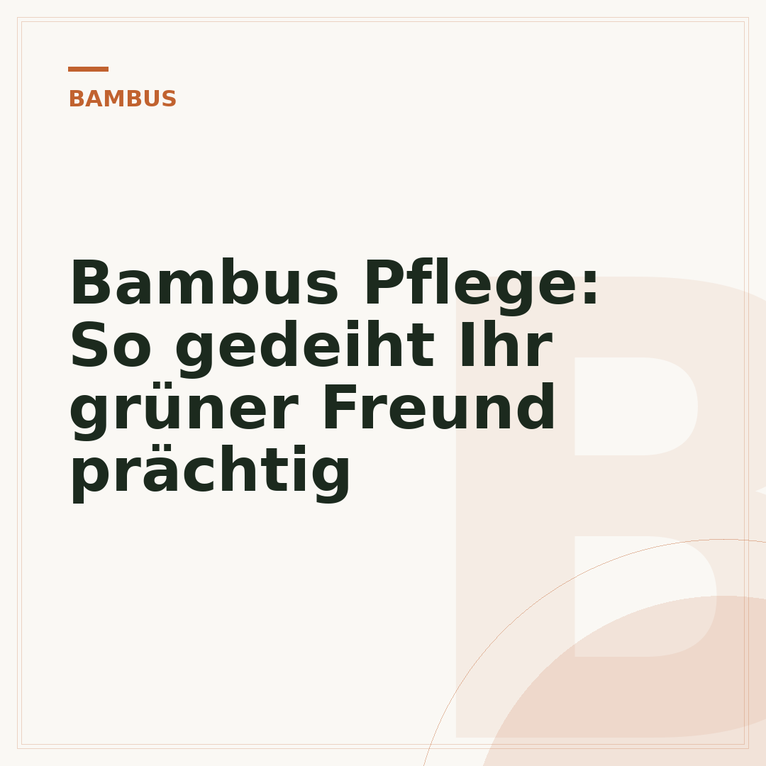 Bambus Pflege: So gedeiht Ihr grüner Freund prächtig