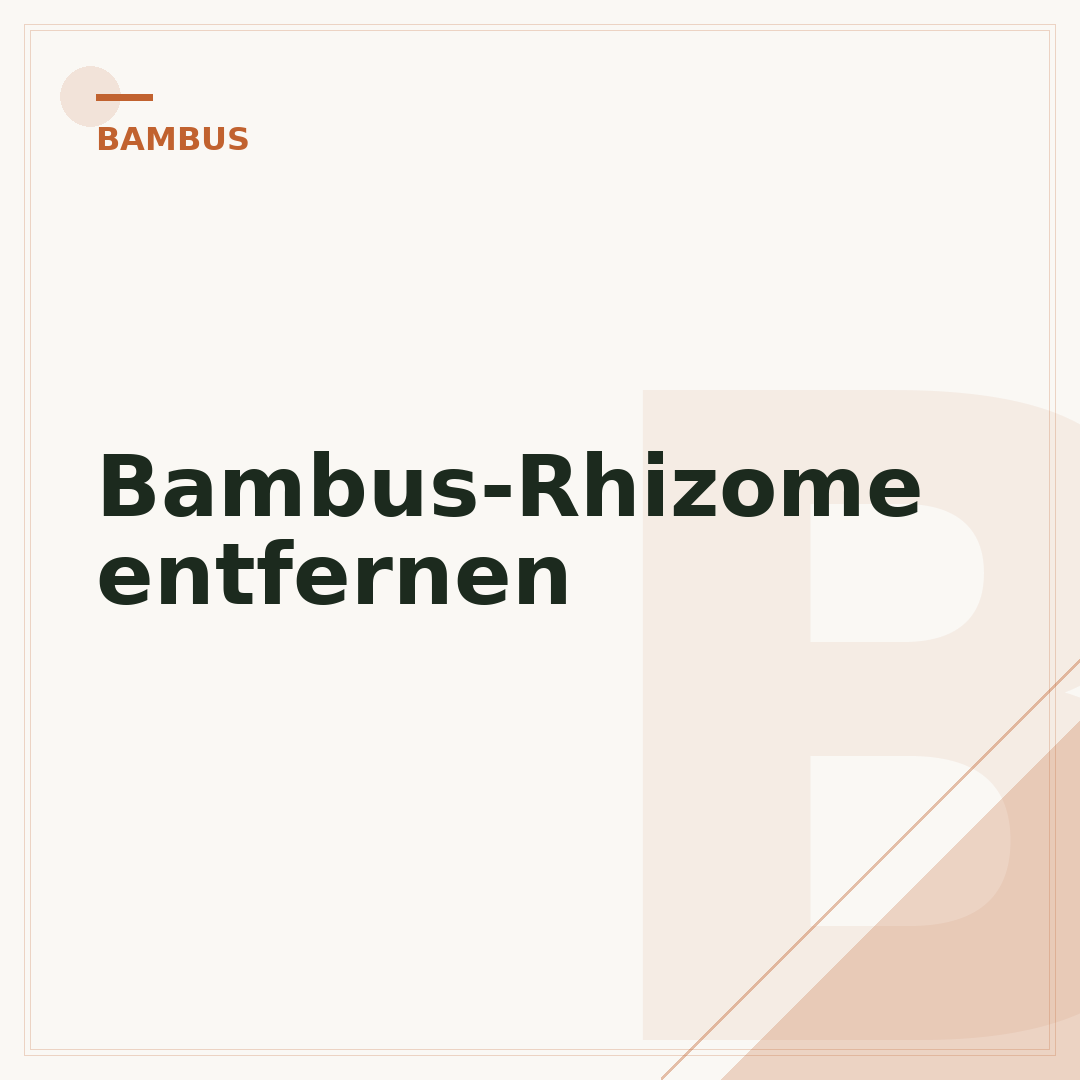 Bambus-Rhizome entfernen