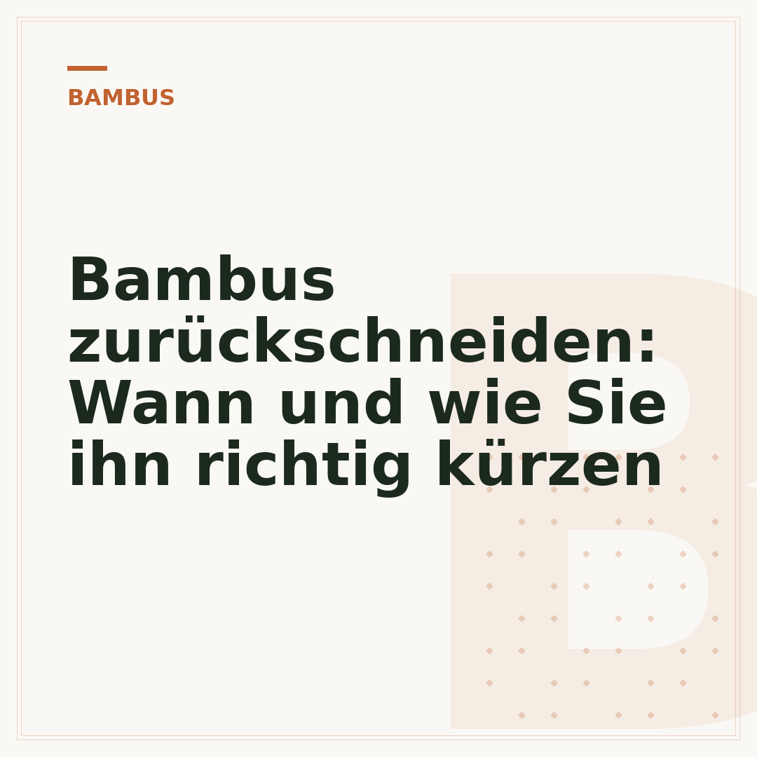 Bambus zurückschneiden: Wann und wie Sie ihn richtig kürzen