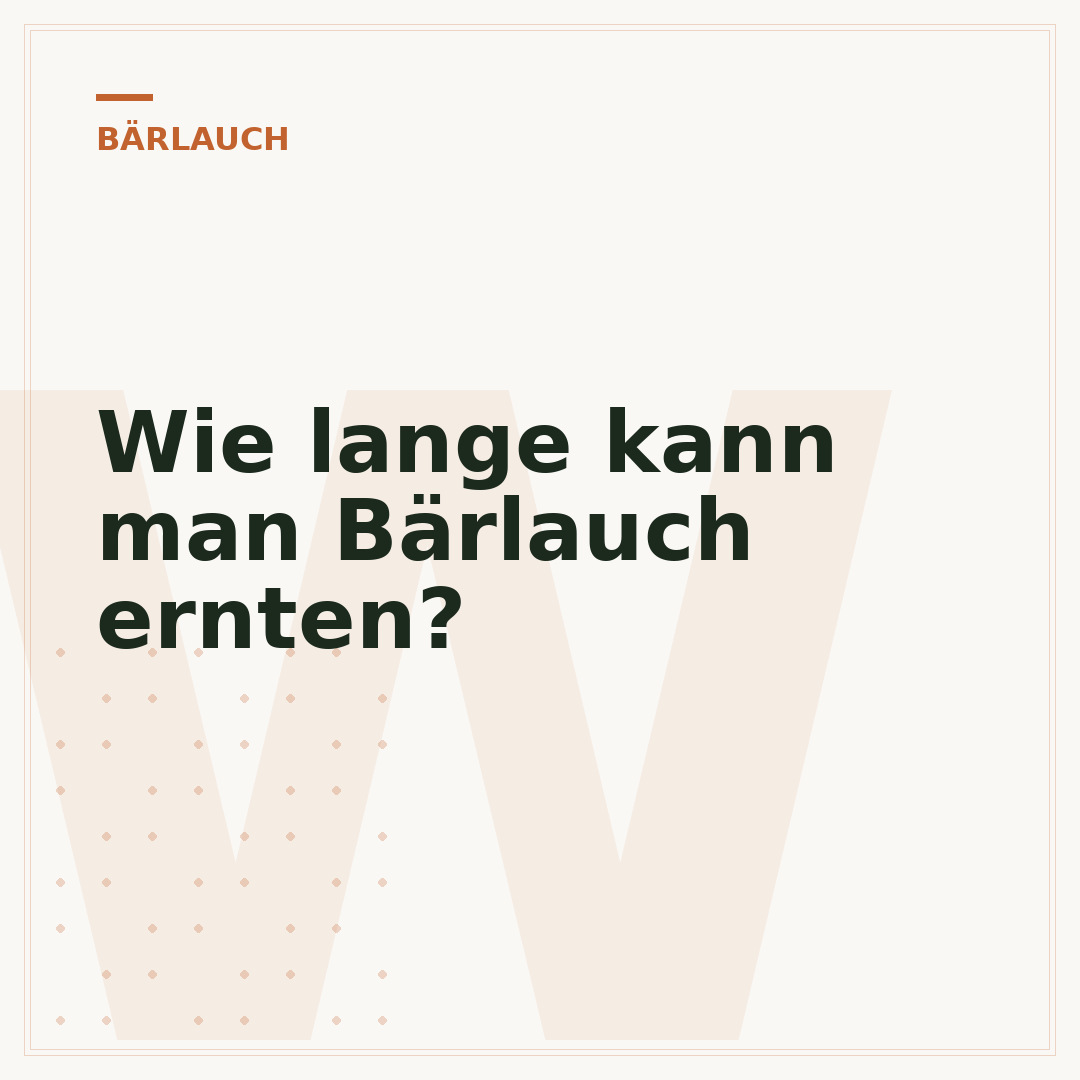 Wie lange kann man Bärlauch ernten?