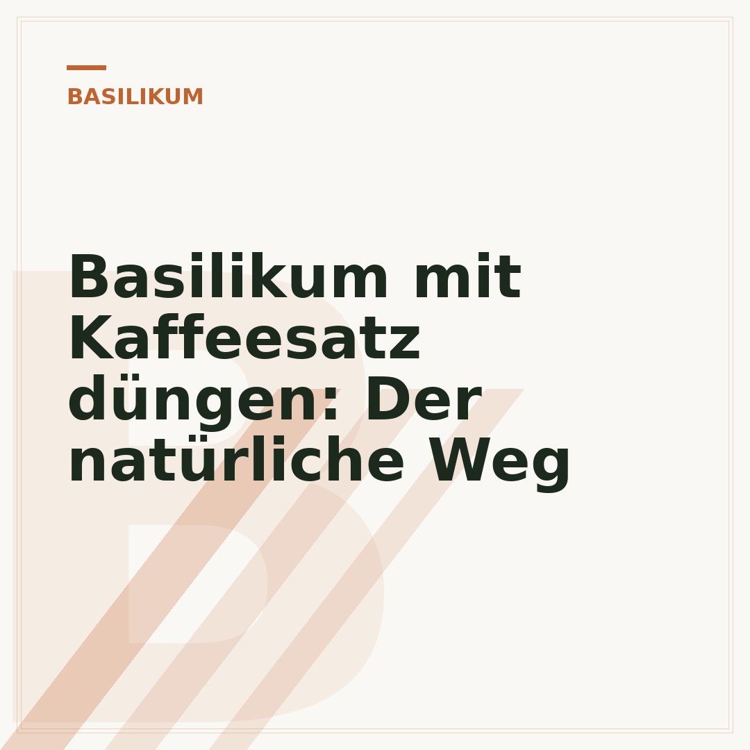 Basilikum mit Kaffeesatz düngen: Der natürliche Weg