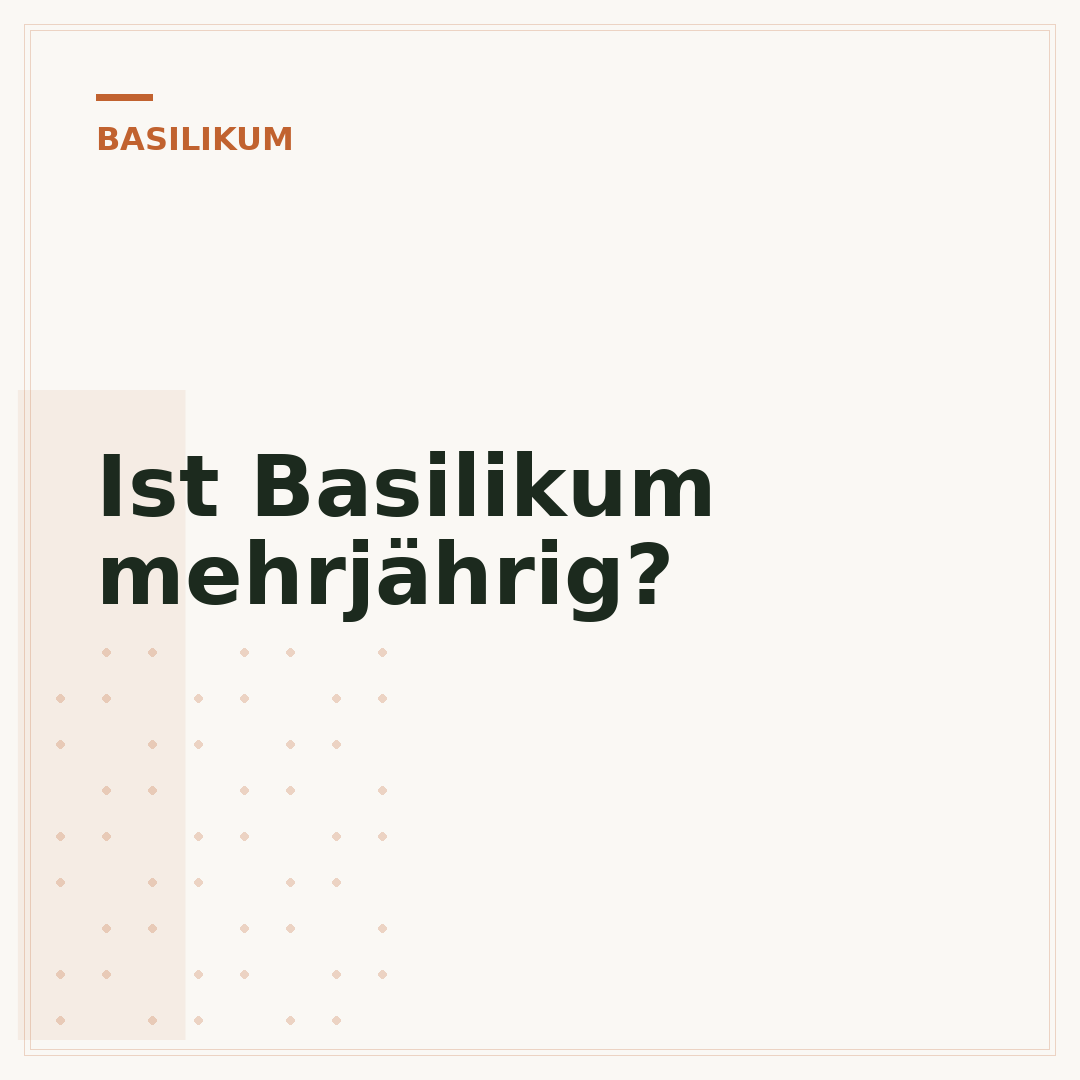 Ist Basilikum mehrjährig?