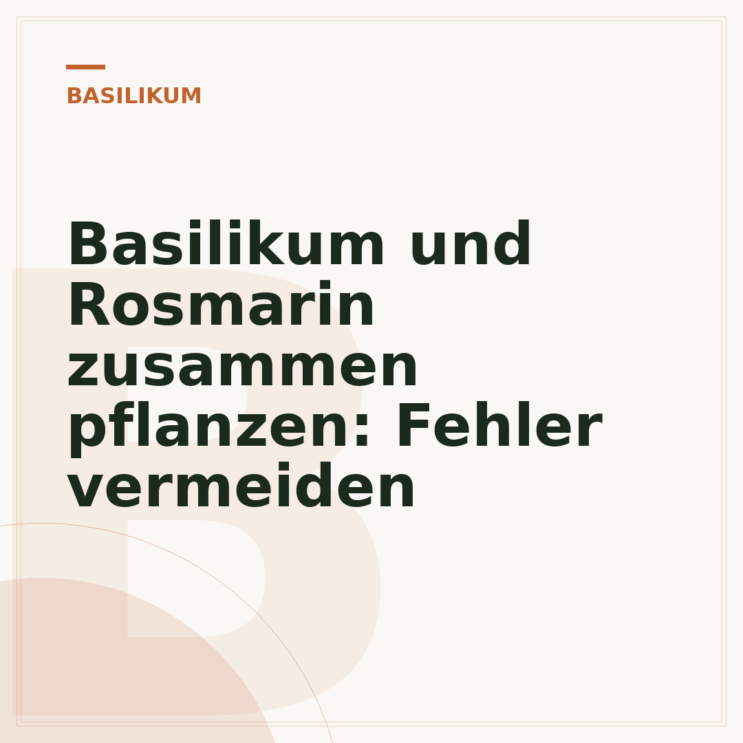 Basilikum und Rosmarin zusammen pflanzen: Fehler vermeiden