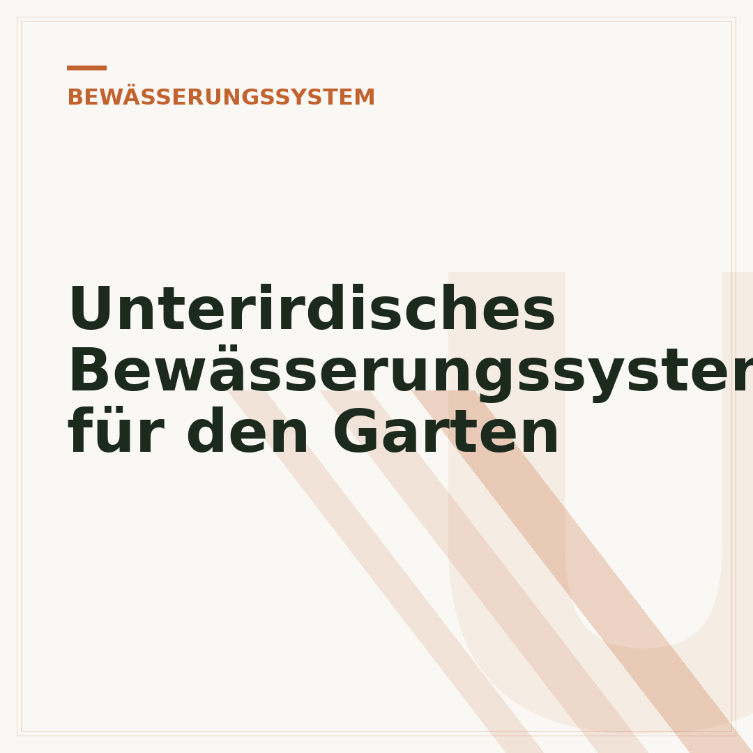 Unterirdisches Bewässerungssystem für den Garten