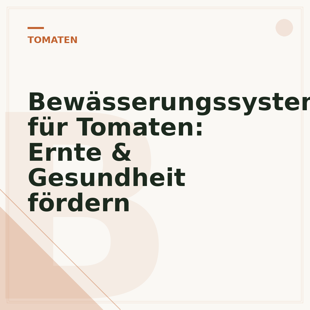 Bewässerungssystem für Tomaten: Ernte & Gesundheit fördern