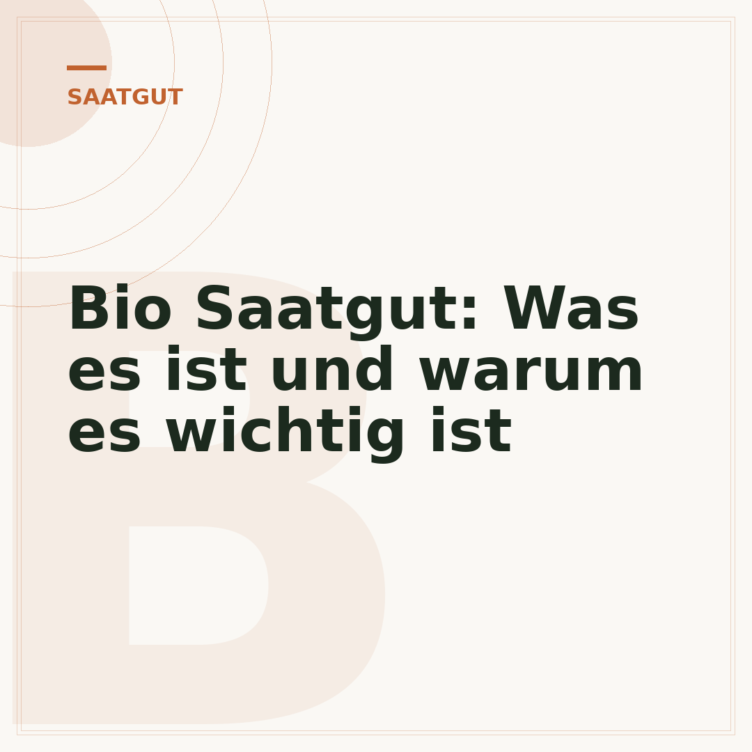 Bio Saatgut: Was es ist und warum es wichtig ist