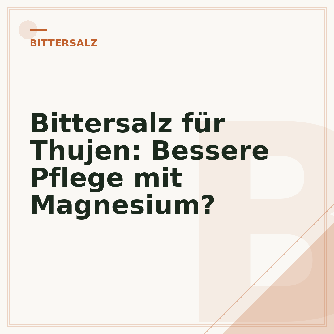 Bittersalz für Thujen: Bessere Pflege mit Magnesium?