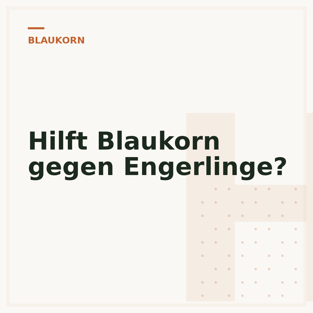 Hilft Blaukorn gegen Engerlinge?