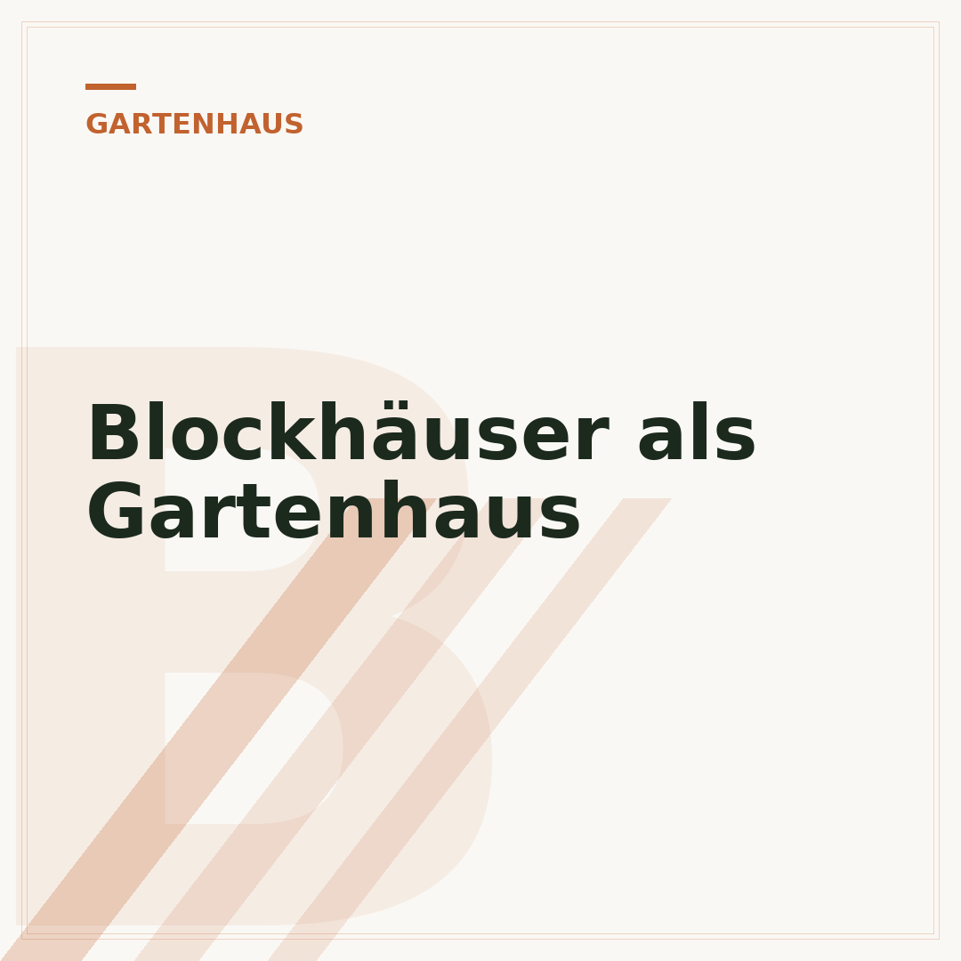 Blockhäuser als Gartenhaus