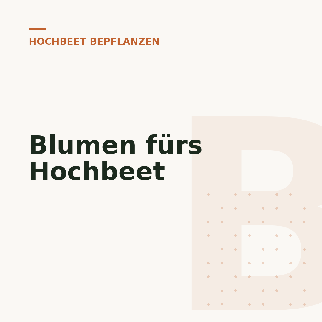 Blumen fürs Hochbeet