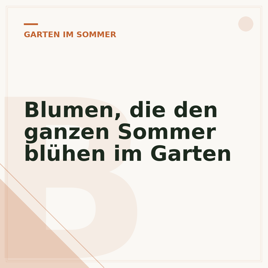 Blumen, die den ganzen Sommer blühen im Garten