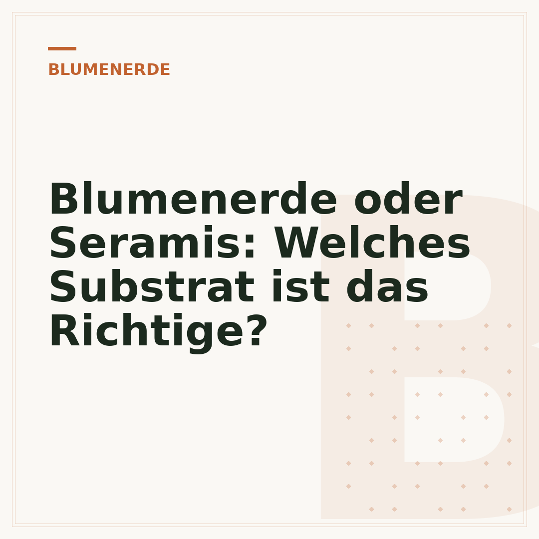 Blumenerde oder Seramis: Welches Substrat ist das Richtige?