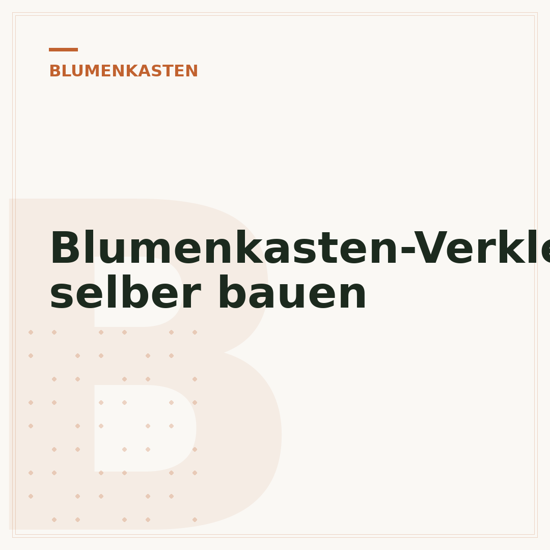 Blumenkasten-Verkleidung selber bauen