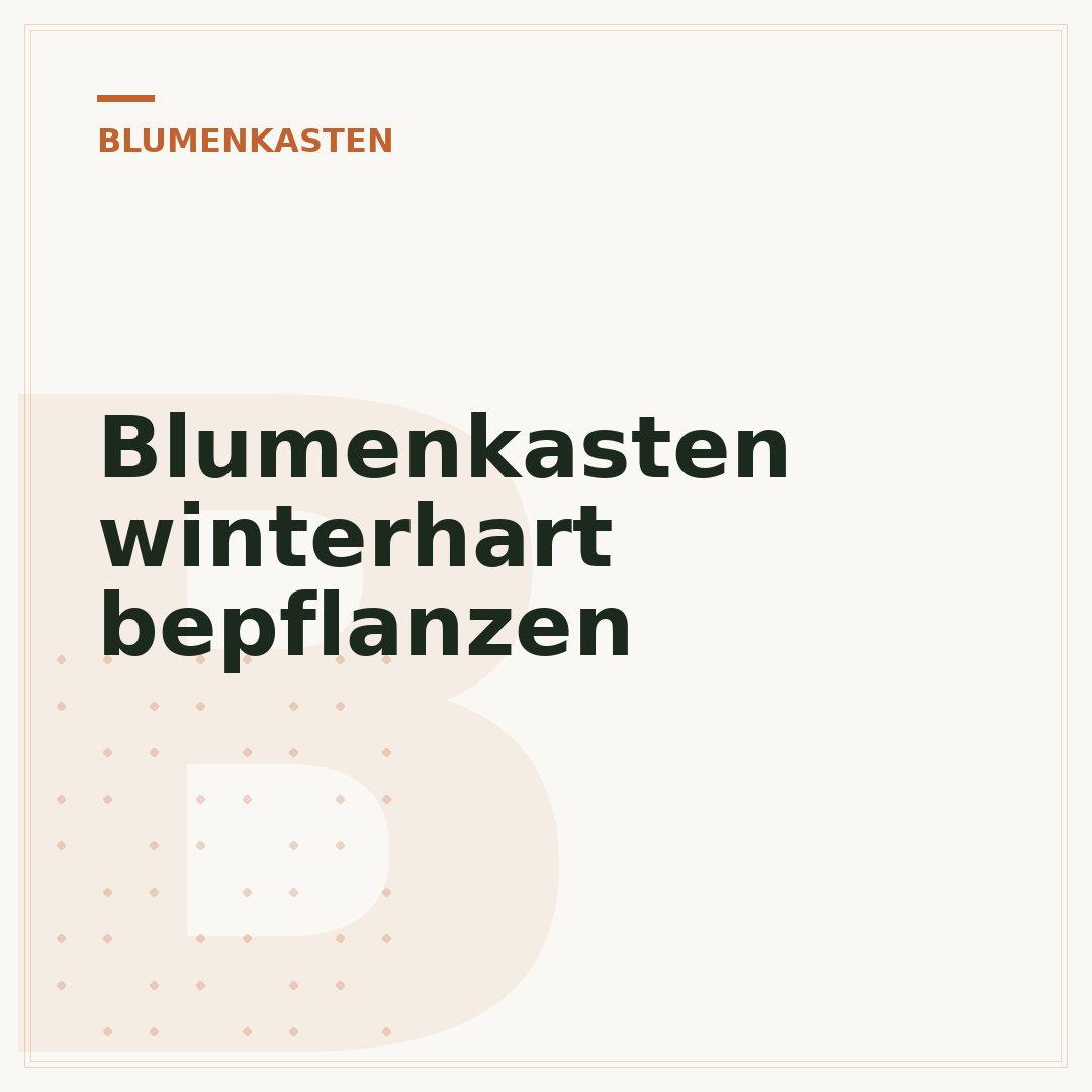 Blumenkasten winterhart bepflanzen