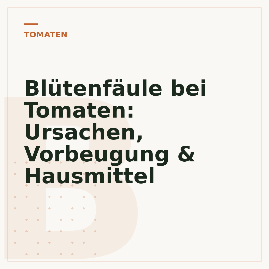 Blütenfäule bei Tomaten: Ursachen, Vorbeugung & Hausmittel