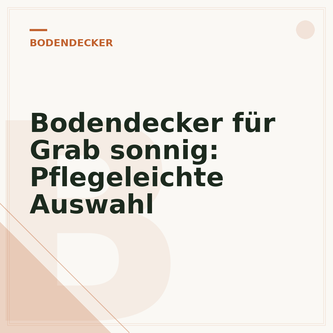 Bodendecker für Grab sonnig: Pflegeleichte Auswahl