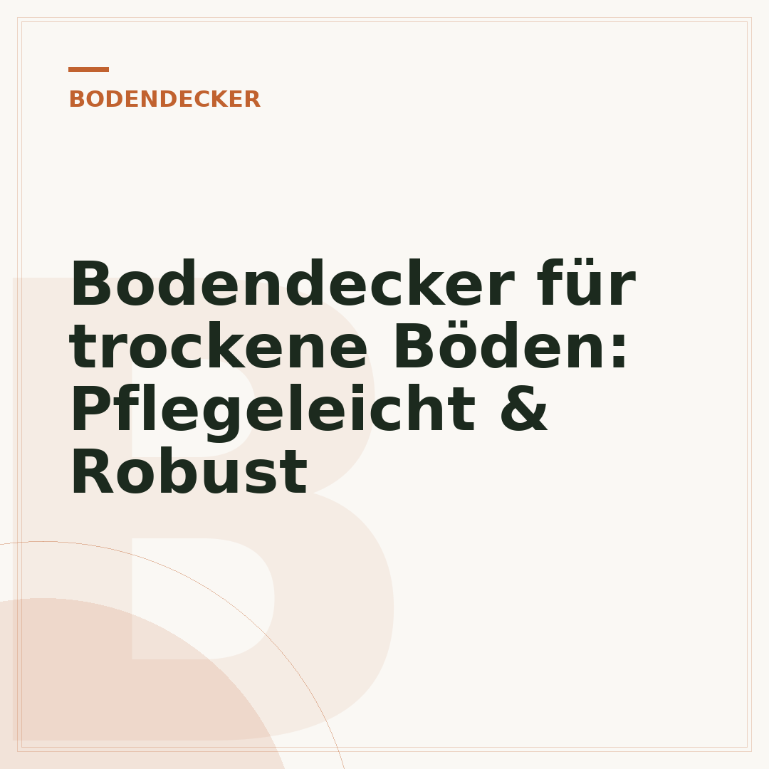 Bodendecker für trockene Böden: Pflegeleicht & Robust