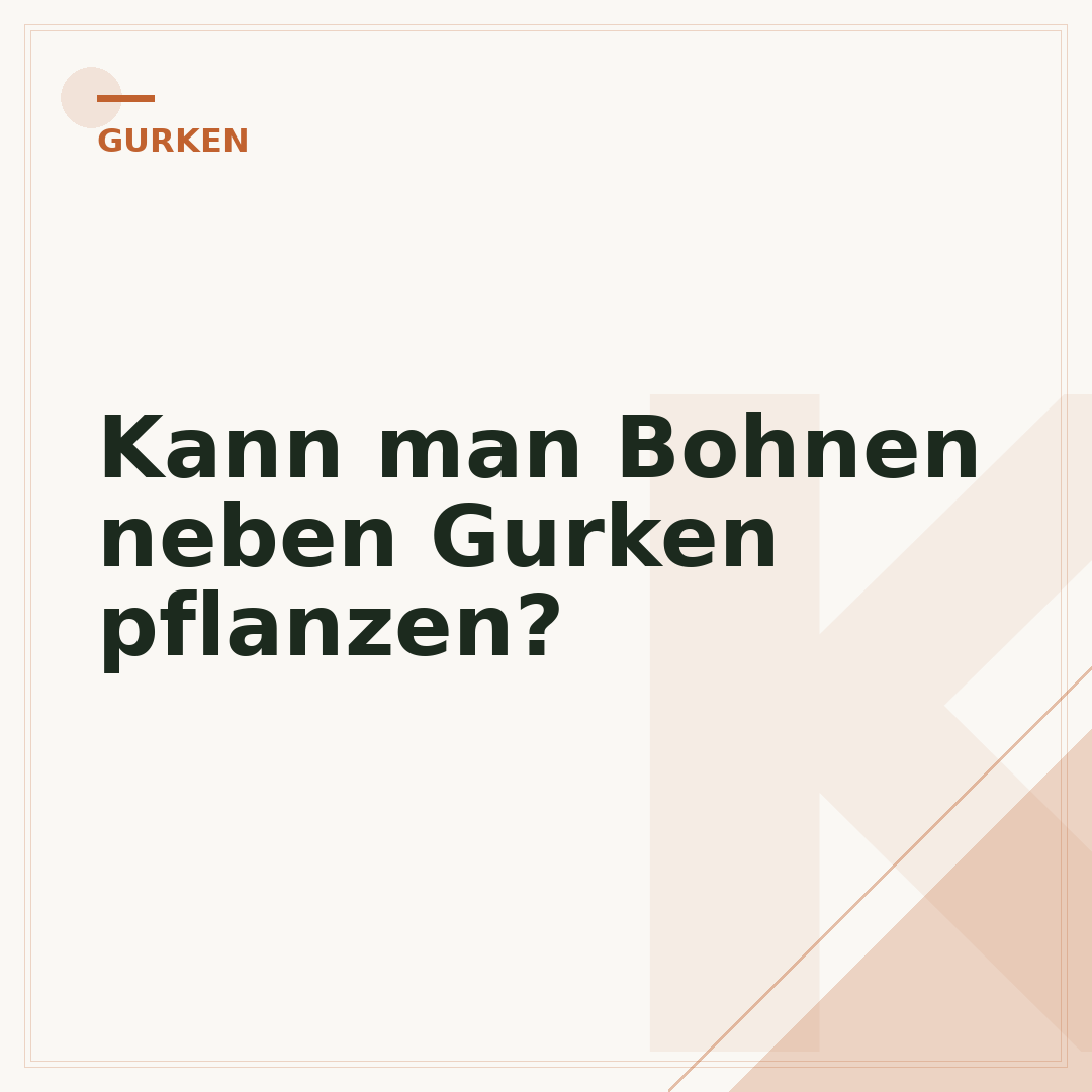 Kann man Bohnen neben Gurken pflanzen?