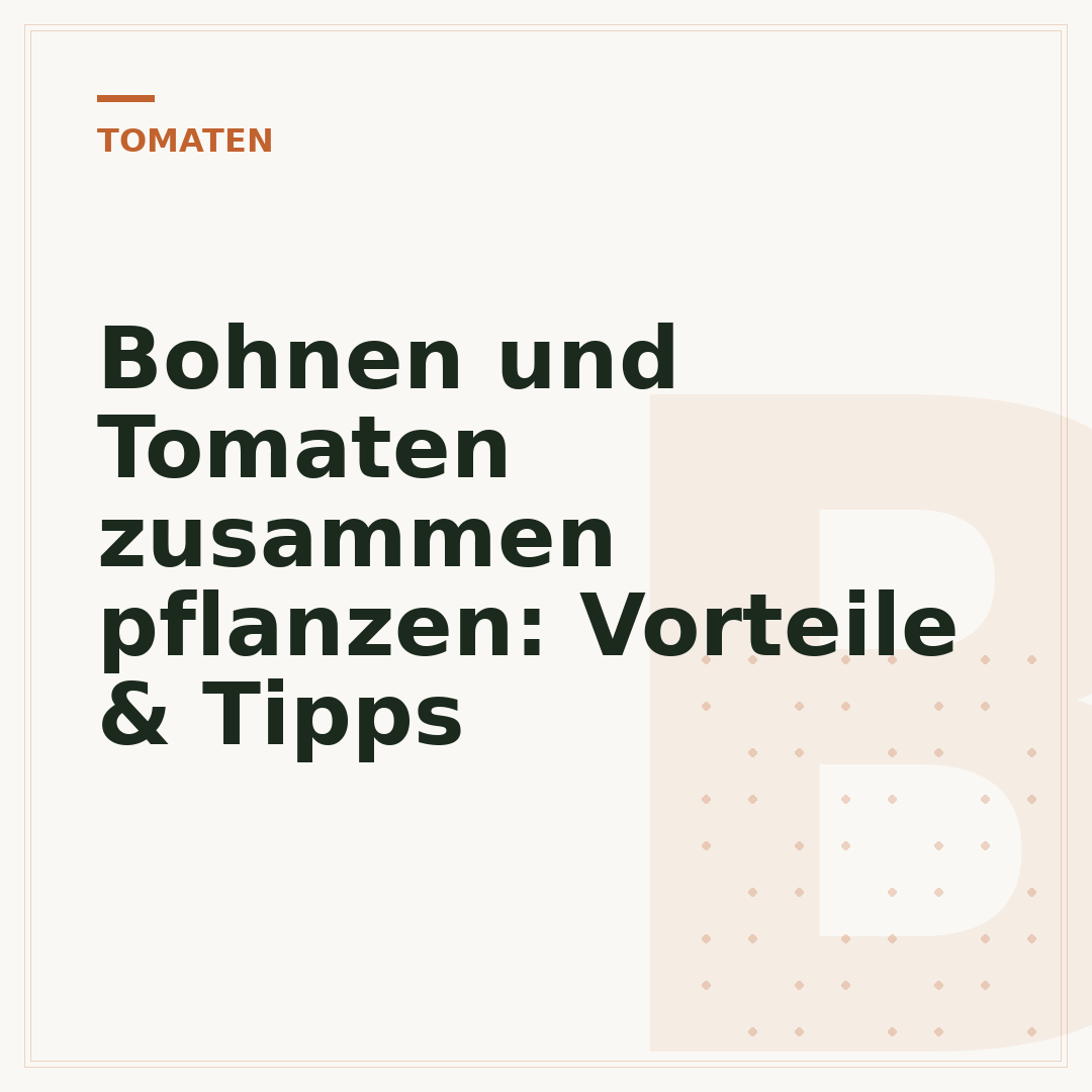 Bohnen und Tomaten zusammen pflanzen: Vorteile & Tipps