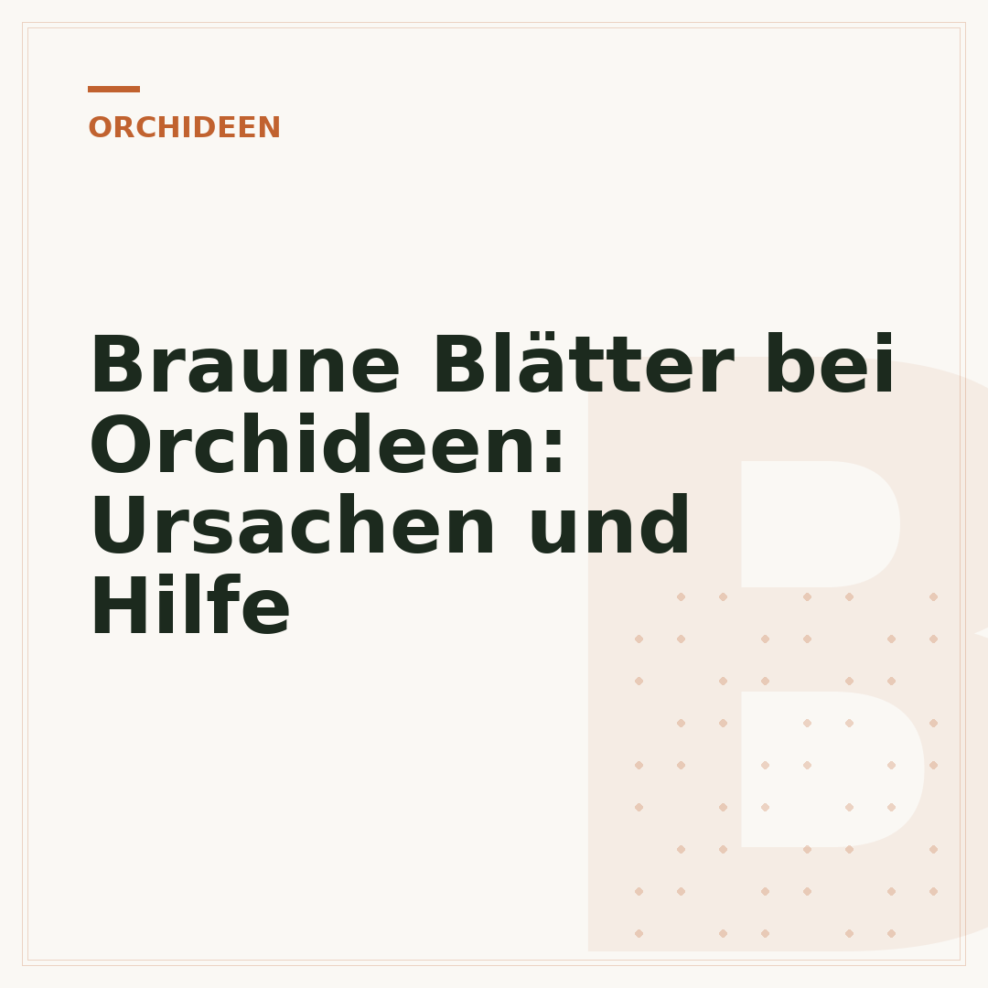 Braune Blätter bei Orchideen: Ursachen und Hilfe