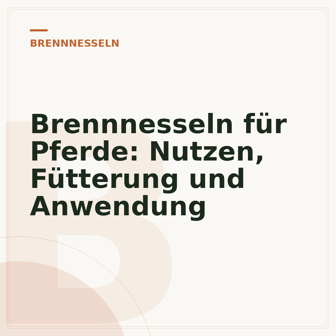 Brennnesseln für Pferde: Nutzen, Fütterung und Anwendung