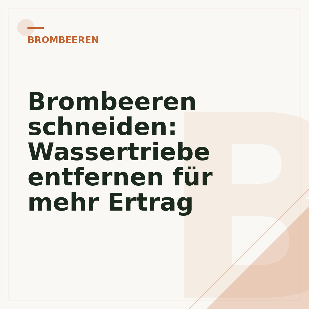 Brombeeren schneiden: Wassertriebe entfernen für mehr Ertrag