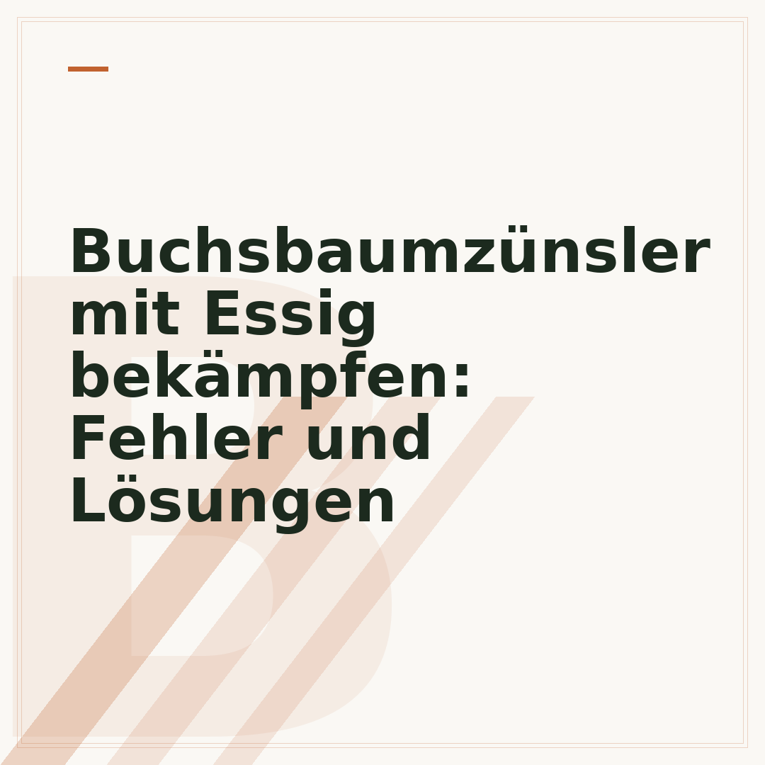 Buchsbaumzünsler mit Essig bekämpfen: Fehler und Lösungen