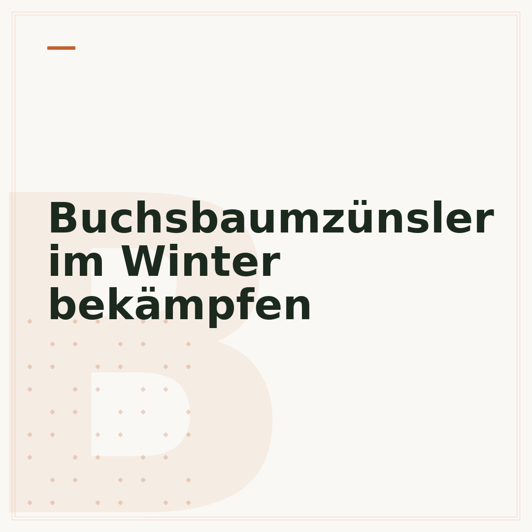 Buchsbaumzünsler im Winter bekämpfen