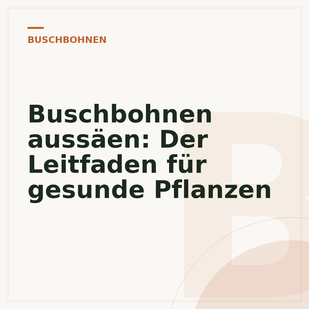 Buschbohnen aussäen: Der Leitfaden für gesunde Pflanzen