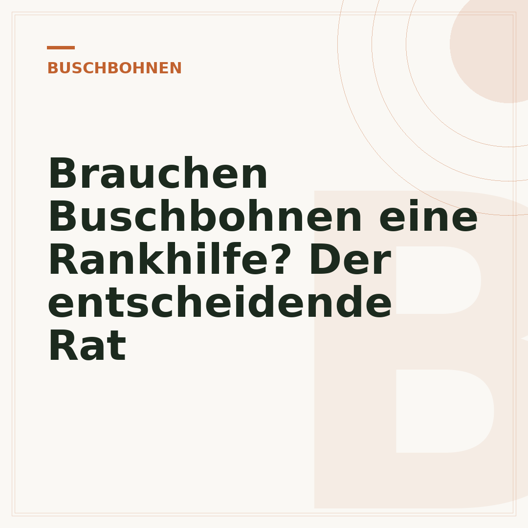 Brauchen Buschbohnen eine Rankhilfe? Der entscheidende Rat