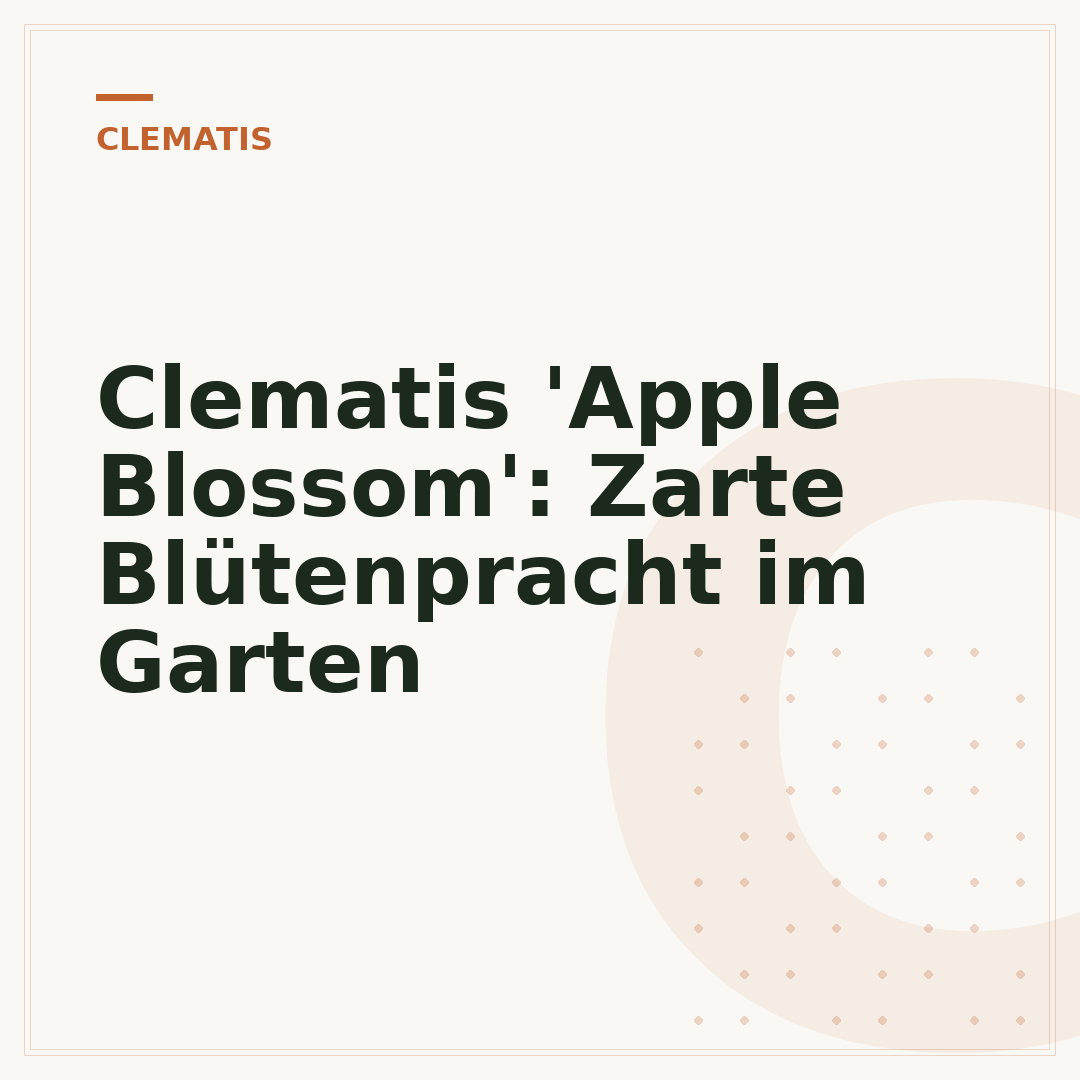 Clematis 'Apple Blossom': Zarte Blütenpracht im Garten